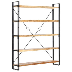 vidaXL Bookcase with 5 Shelves 140x30x180 cm Solid Mango Wood