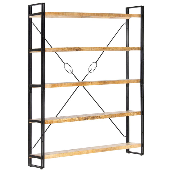 vidaXL Bookcase with 5 Shelves 140x30x180 cm Solid Mango Wood