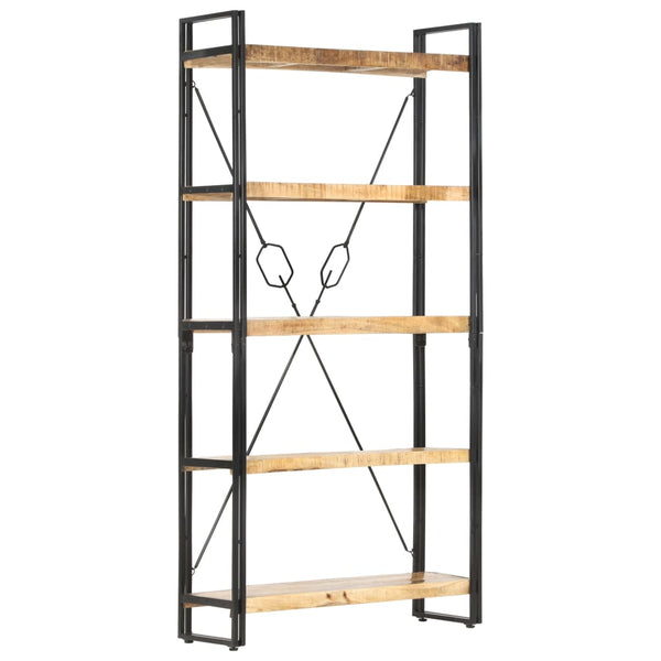 vidaXL Bookcase with 5 Shelves 90x30x180 cm Solid Mango Wood