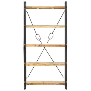 vidaXL Bookcase with 5 Shelves 90x30x180 cm Solid Mango Wood