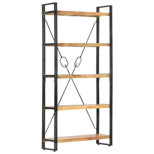 vidaXL Bookcase with 5 Shelves 90x30x180 cm Solid Mango Wood