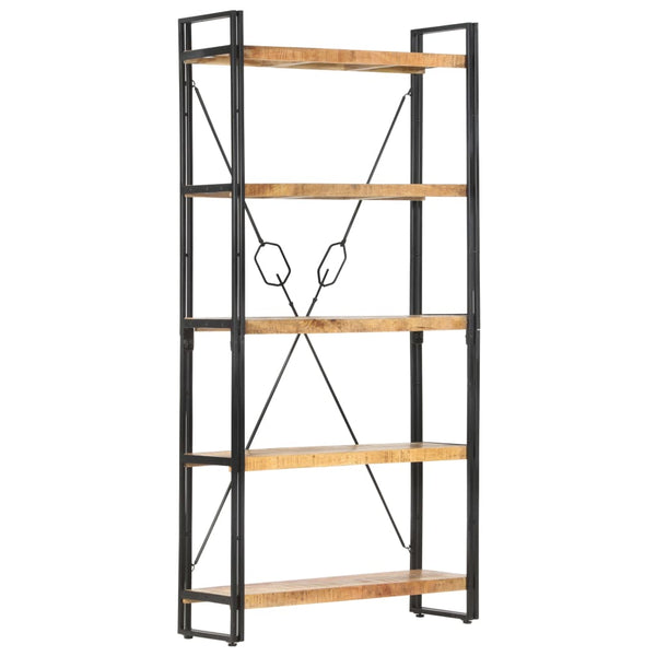 vidaXL Bookcase with 5 Shelves 90x30x180 cm Solid Mango Wood