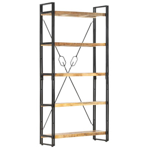 vidaXL Bookcase with 5 Shelves 90x30x180 cm Solid Mango Wood