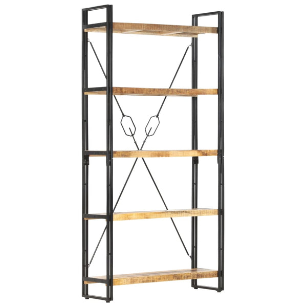 vidaXL Bookcase with 5 Shelves 90x30x180 cm Solid Mango Wood