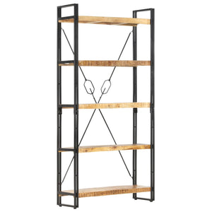vidaXL Bookcase with 5 Shelves 90x30x180 cm Solid Mango Wood