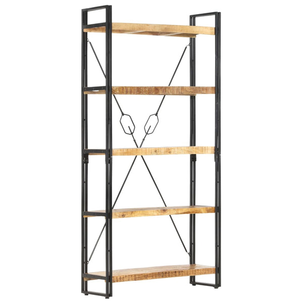vidaXL Bookcase with 5 Shelves 90x30x180 cm Solid Mango Wood