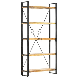 vidaXL Bookcase with 5 Shelves 90x30x180 cm Solid Mango Wood