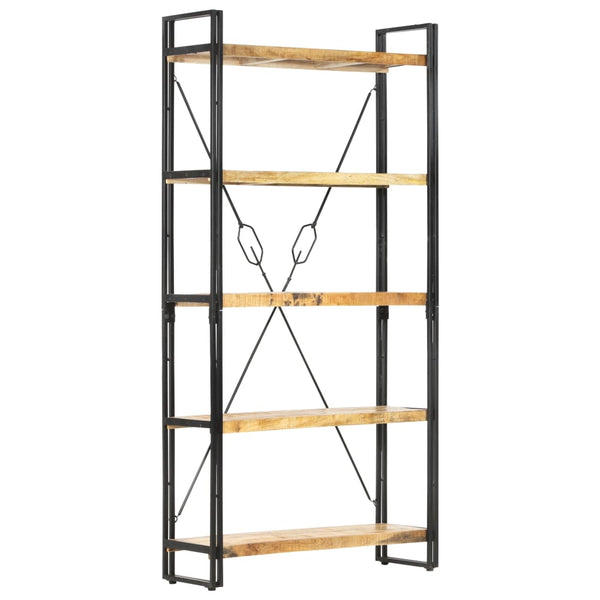 vidaXL Bookcase with 5 Shelves 90x30x180 cm Solid Mango Wood