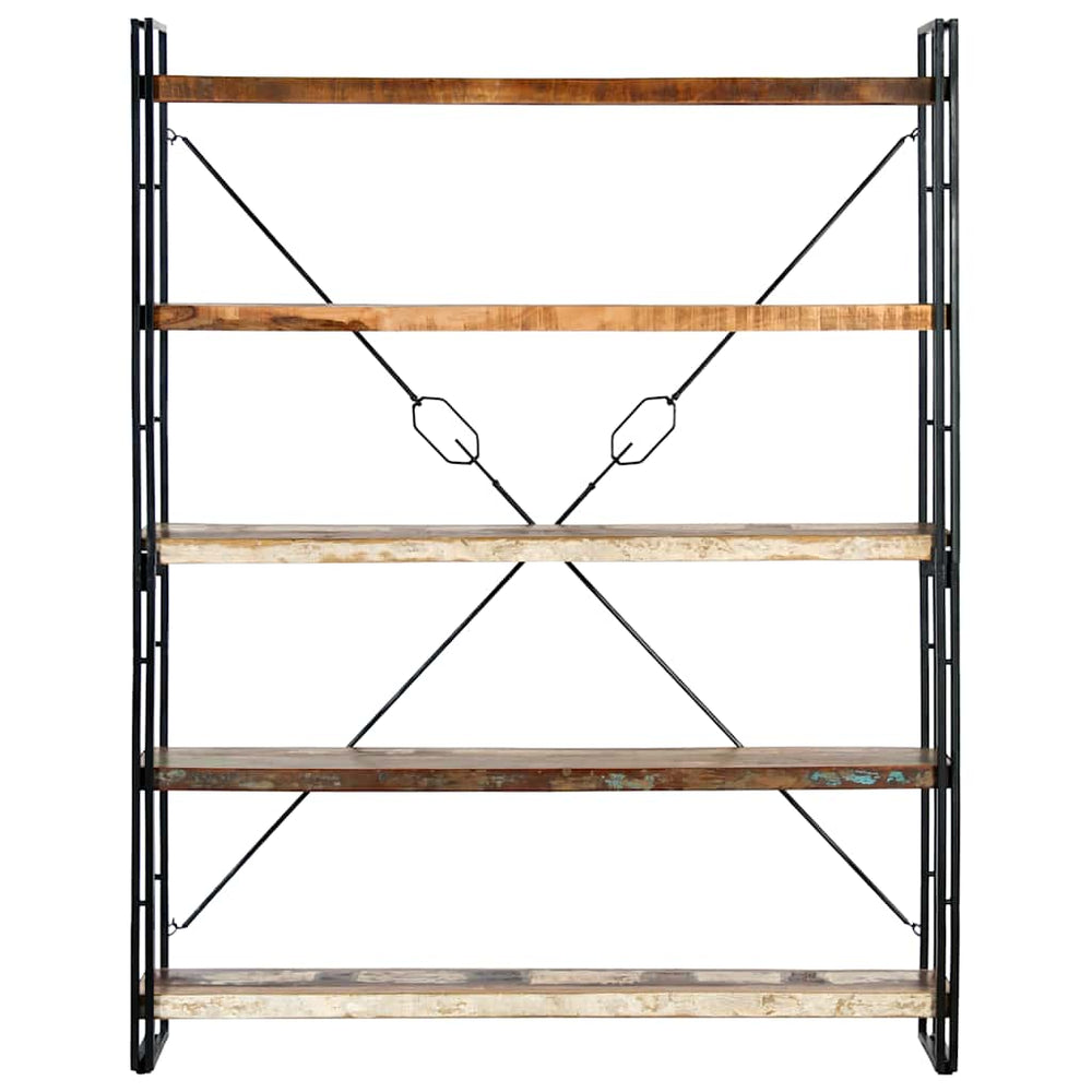 vidaXL Bookcase with 5 Shelves 140x30x180 cm Solid Reclaimed Wood