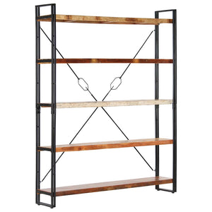 Bücherregal 5 Fächer 140x30x180 cm Altholz Massiv