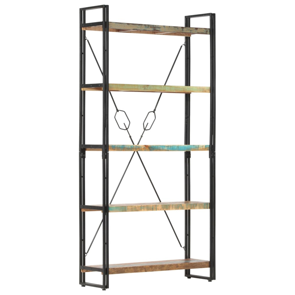 vidaXL Bookcase 5 Tiers 90x30x180 cm Solid Reclaimed Wood