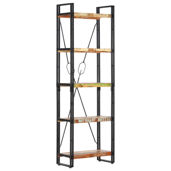 vidaXL Bookcase 5 Tiers 60x30x180 cm Solid Reclaimed Wood