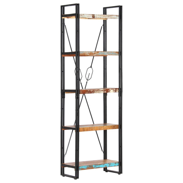 vidaXL Bookcase 5 Tiers 60x30x180 cm Solid Reclaimed Wood
