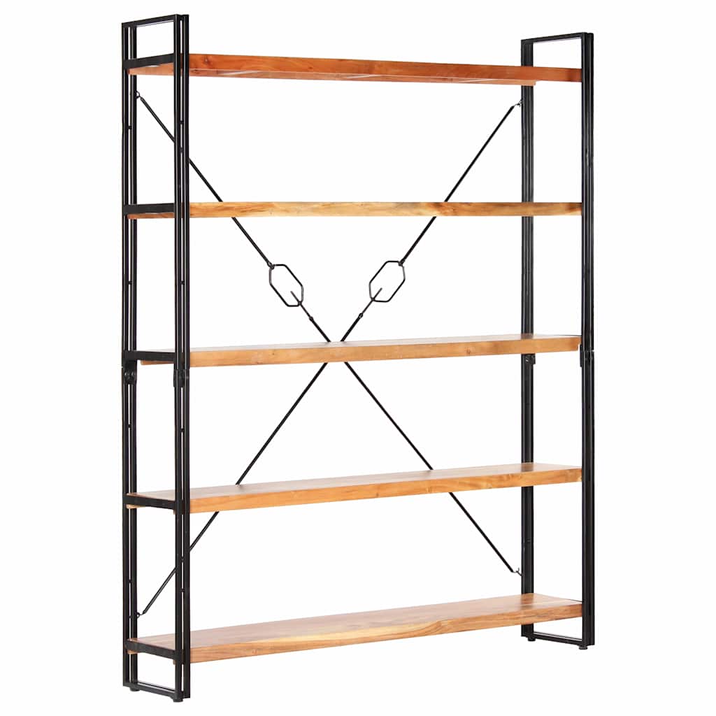 vidaXL Bookcase with 5 Shelves 140x30x180 cm Solid Acacia Wood