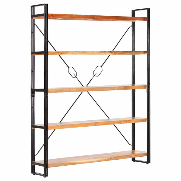 vidaXL Bookcase with 5 Shelves 140x30x180 cm Solid Acacia Wood