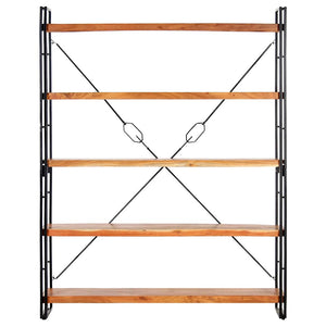 vidaXL Bookcase with 5 Shelves 140x30x180 cm Solid Acacia Wood