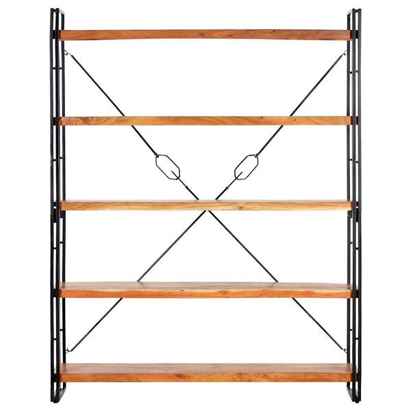 vidaXL Bookcase with 5 Shelves 140x30x180 cm Solid Acacia Wood