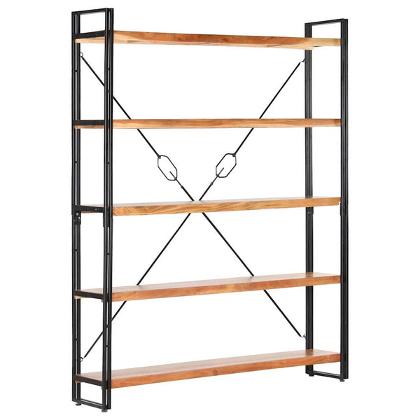 vidaXL Bookcase with 5 Shelves 140x30x180 cm Solid Acacia Wood