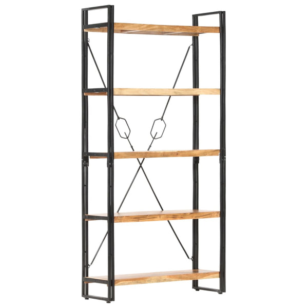 vidaXL Bookcase with 5 Shelves 90x30x180 cm Solid Acacia Wood