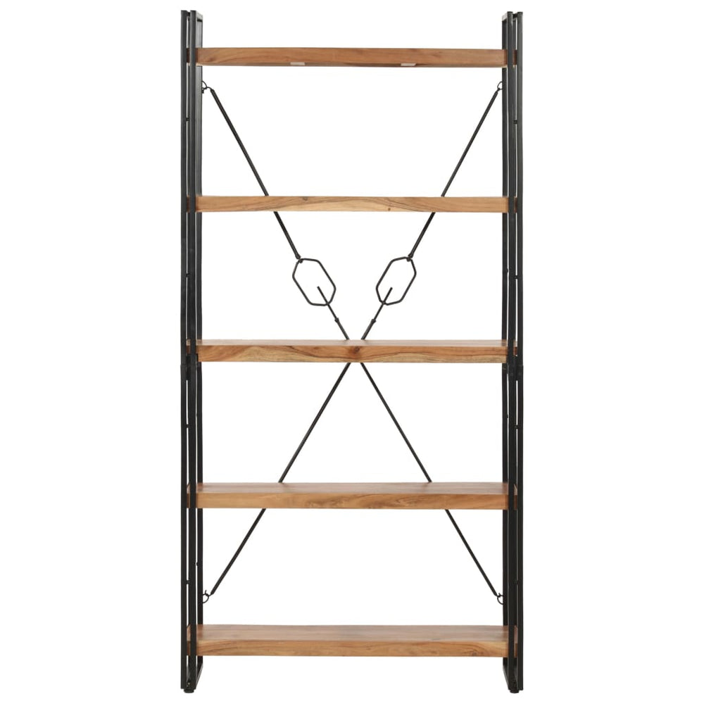 vidaXL Bookcase with 5 Shelves 90x30x180 cm Solid Acacia Wood