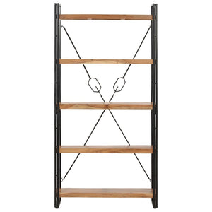 vidaXL Bookcase with 5 Shelves 90x30x180 cm Solid Acacia Wood