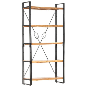 vidaXL Bookcase with 5 Shelves 90x30x180 cm Solid Acacia Wood