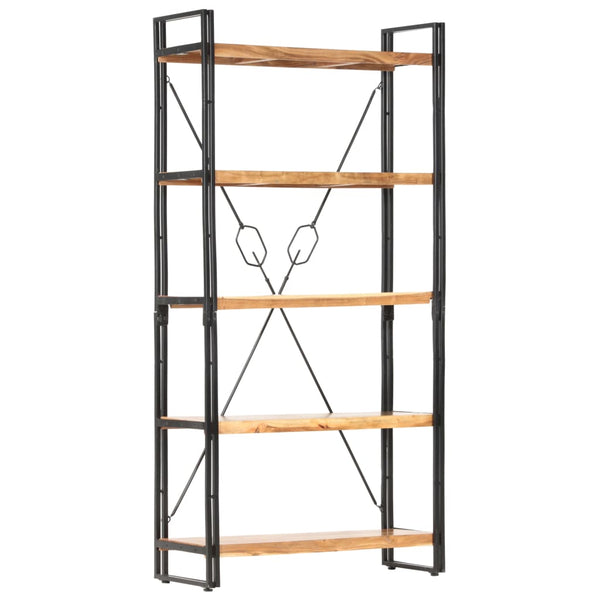 vidaXL Bookcase with 5 Shelves 90x30x180 cm Solid Acacia Wood