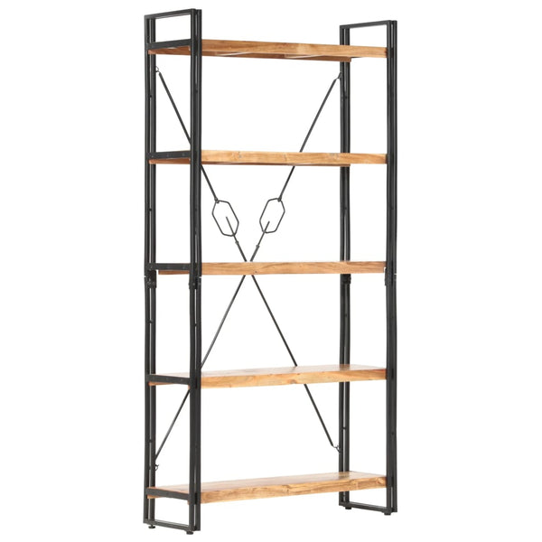 vidaXL Bookcase with 5 Shelves 90x30x180 cm Solid Acacia Wood