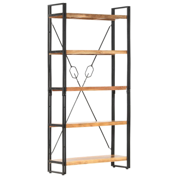 vidaXL Bookcase with 5 Shelves 90x30x180 cm Solid Acacia Wood
