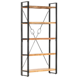 Bücherregal 5 Fächer 90 x 30 x 180 cm Massivholz Akazie