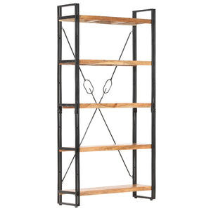 vidaXL Bookcase with 5 Shelves 90x30x180 cm Solid Acacia Wood