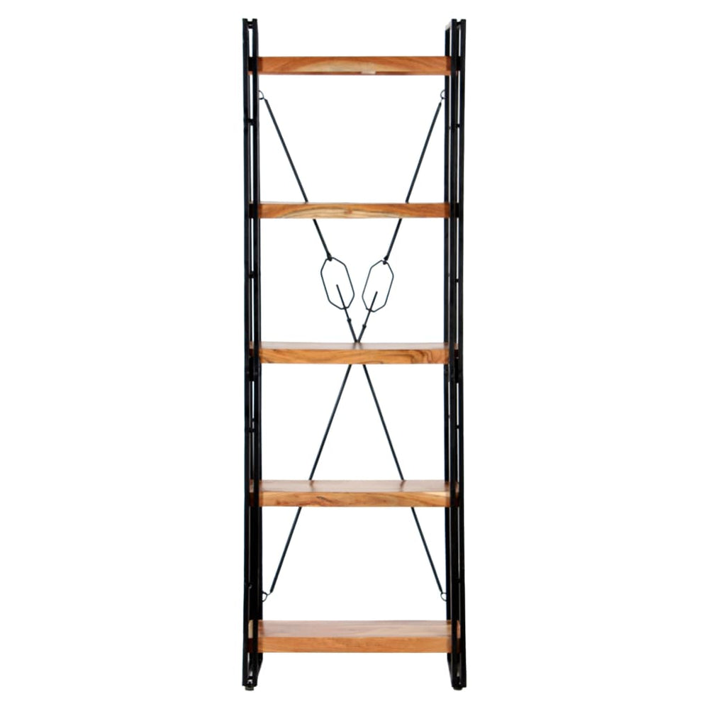 vidaXL Bookcase with 5 Shelves 60x30x180 cm Solid Acacia Wood