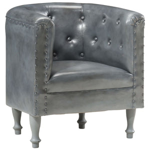 Sessel Grau Echtleder