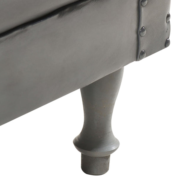 Sessel Grau Echtleder