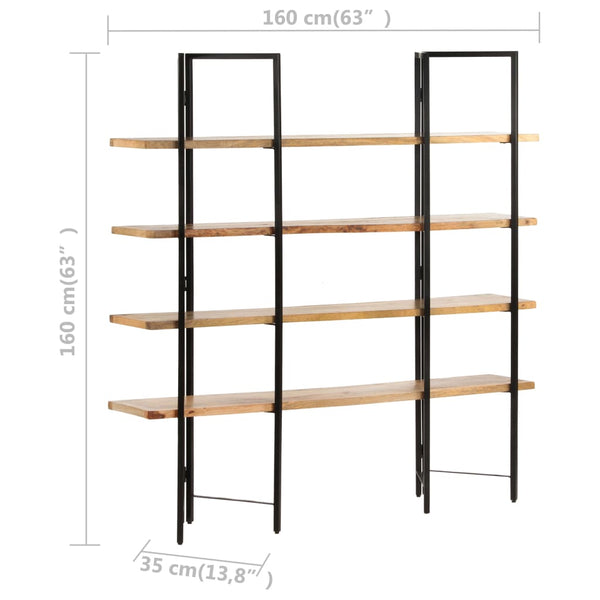 vidaXL Bookcase with 4 Shelves 160x35x160 cm Solid Mango Wood