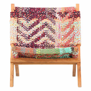 vidaXL Folding Chindi Chair Multicolour Fabric