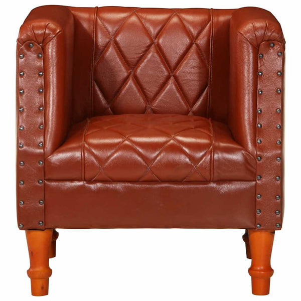 vidaXL Armchair Brown Real Goat Leather