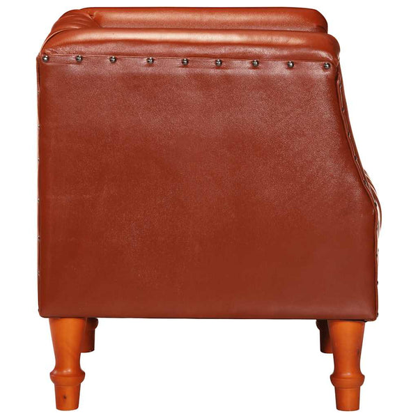 vidaXL Armchair Brown Real Goat Leather