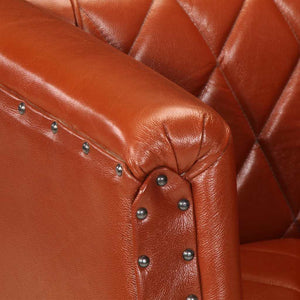 vidaXL Armchair Brown Real Goat Leather