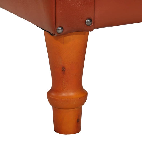 vidaXL Armchair Brown Real Goat Leather