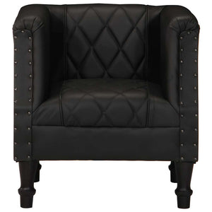 vidaXL Armchair Black Real Goat Leather