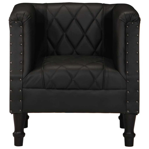 vidaXL Armchair Black Real Goat Leather