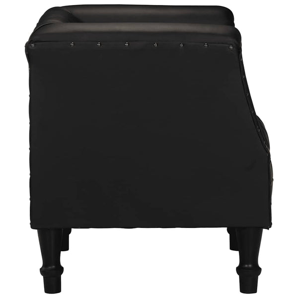 vidaXL Armchair Black Real Goat Leather
