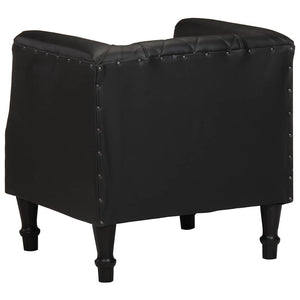 vidaXL Armchair Black Real Goat Leather