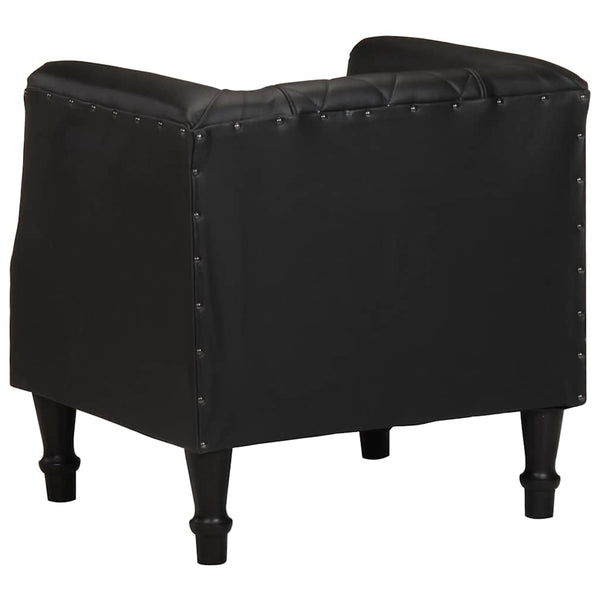vidaXL Armchair Black Real Goat Leather