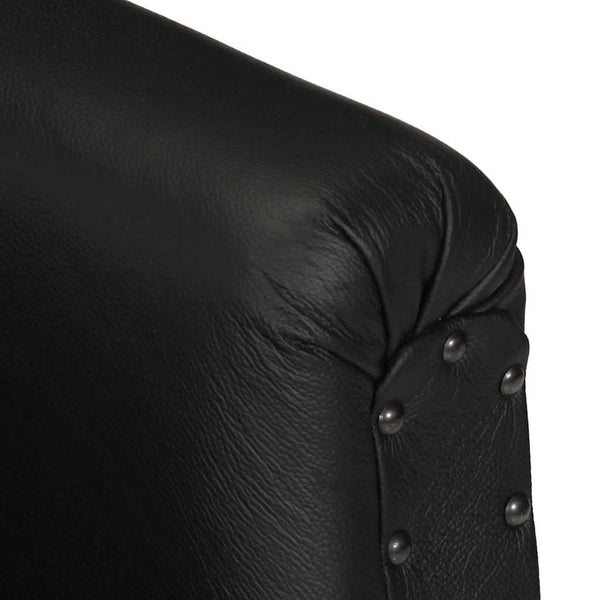 vidaXL Armchair Black Real Goat Leather