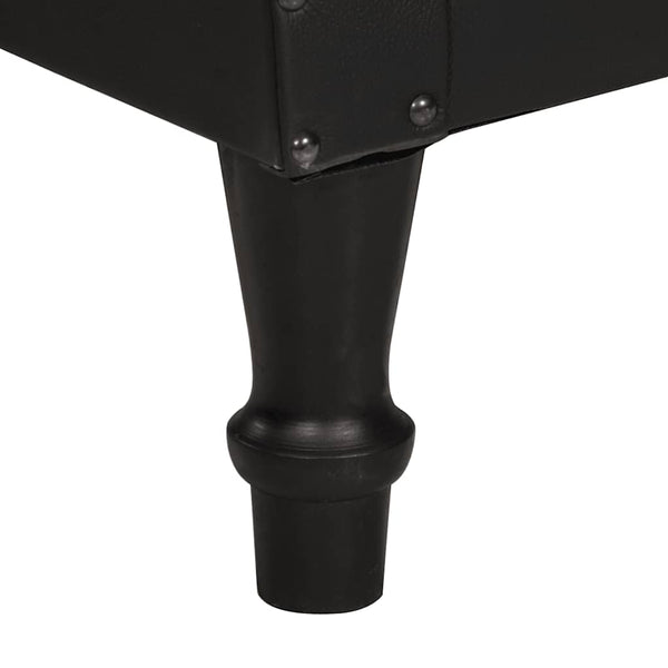 vidaXL Armchair Black Real Goat Leather