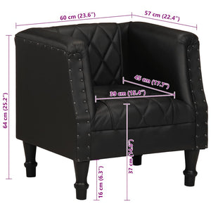 vidaXL Armchair Black Real Goat Leather