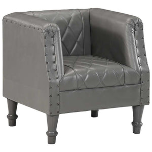 vidaXL Armchair Grey Genuine Goatskin Leather