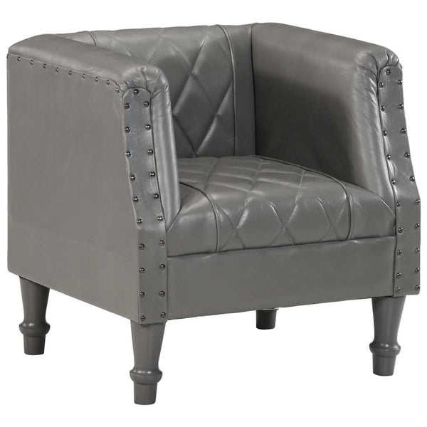 vidaXL Armchair Grey Genuine Goatskin Leather